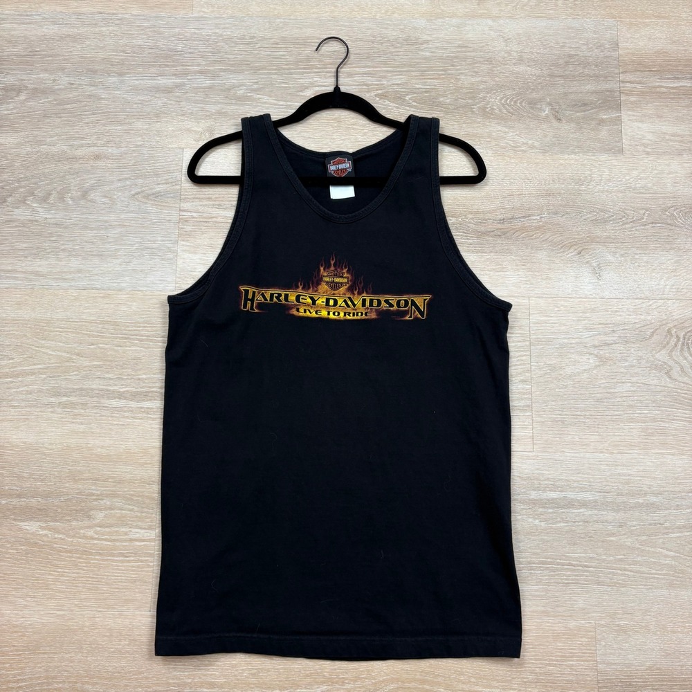 Harley Davidson Live to Ride Tank Top Black Hills Rapid City SD Mens Large